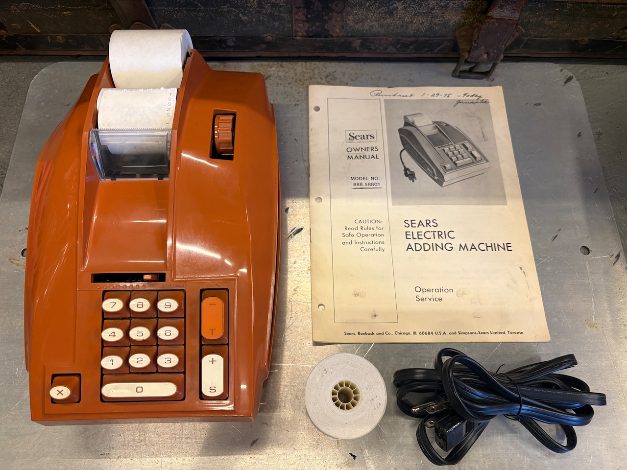 Sears Electric Adding Machine (Model 888.58801)