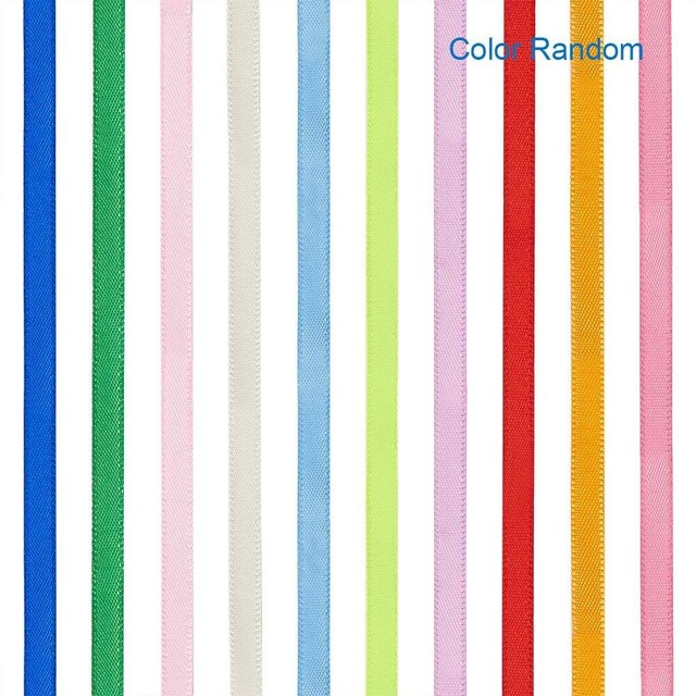 PH PandaHall 6mmリボン サテン 220m 10色 片面 サテンリボン ラッピングリボン 約22m/巻き カラフル ハンドメイド用リボン アクセサリーパーツ 10巻き 手作り 飾り 結婚式 リボンシャワ