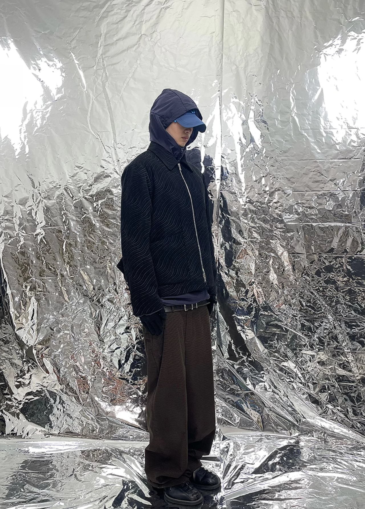 Pointless Triple-Sleeve Wave Jacket "black"