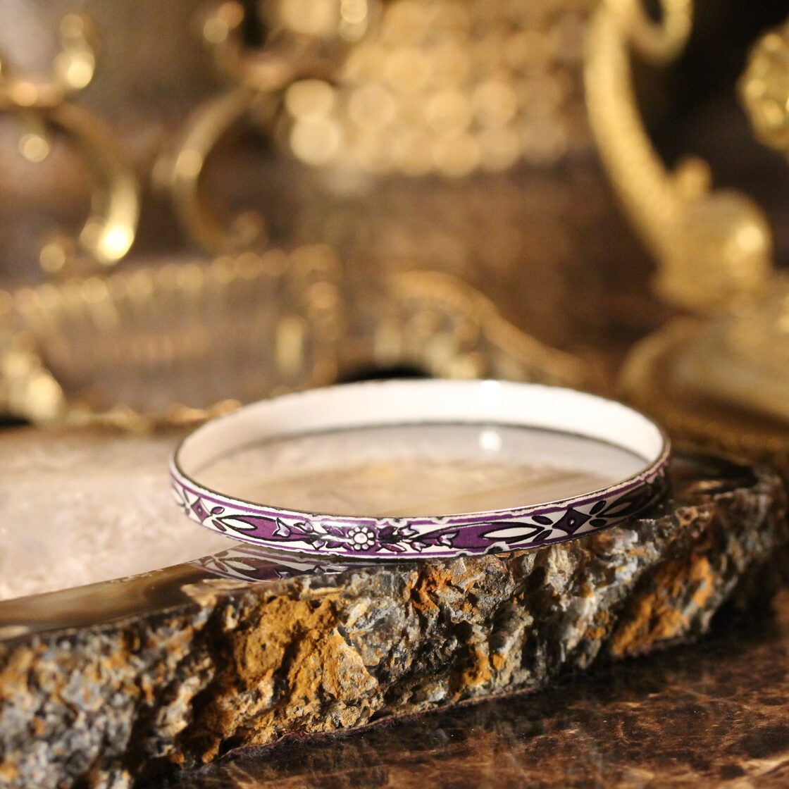 EU VINTAGE PATTERNED DESIGN BANGLE/ヨーロッパ古着柄デザイン 