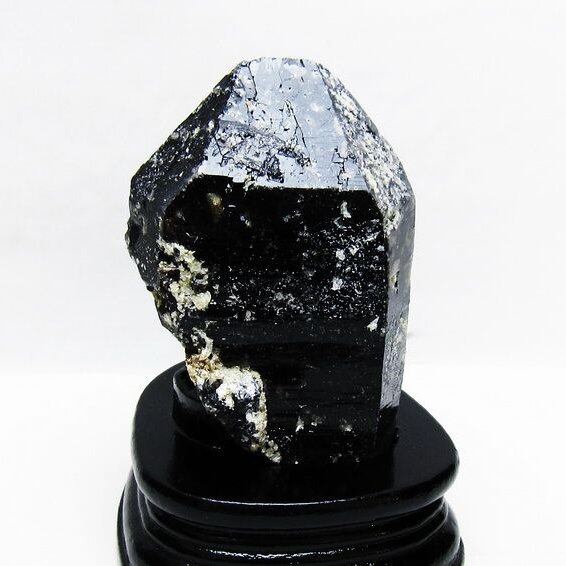 黒水晶 原石 モリオン 原石 山東省産 台座付属 一点物 181-4512