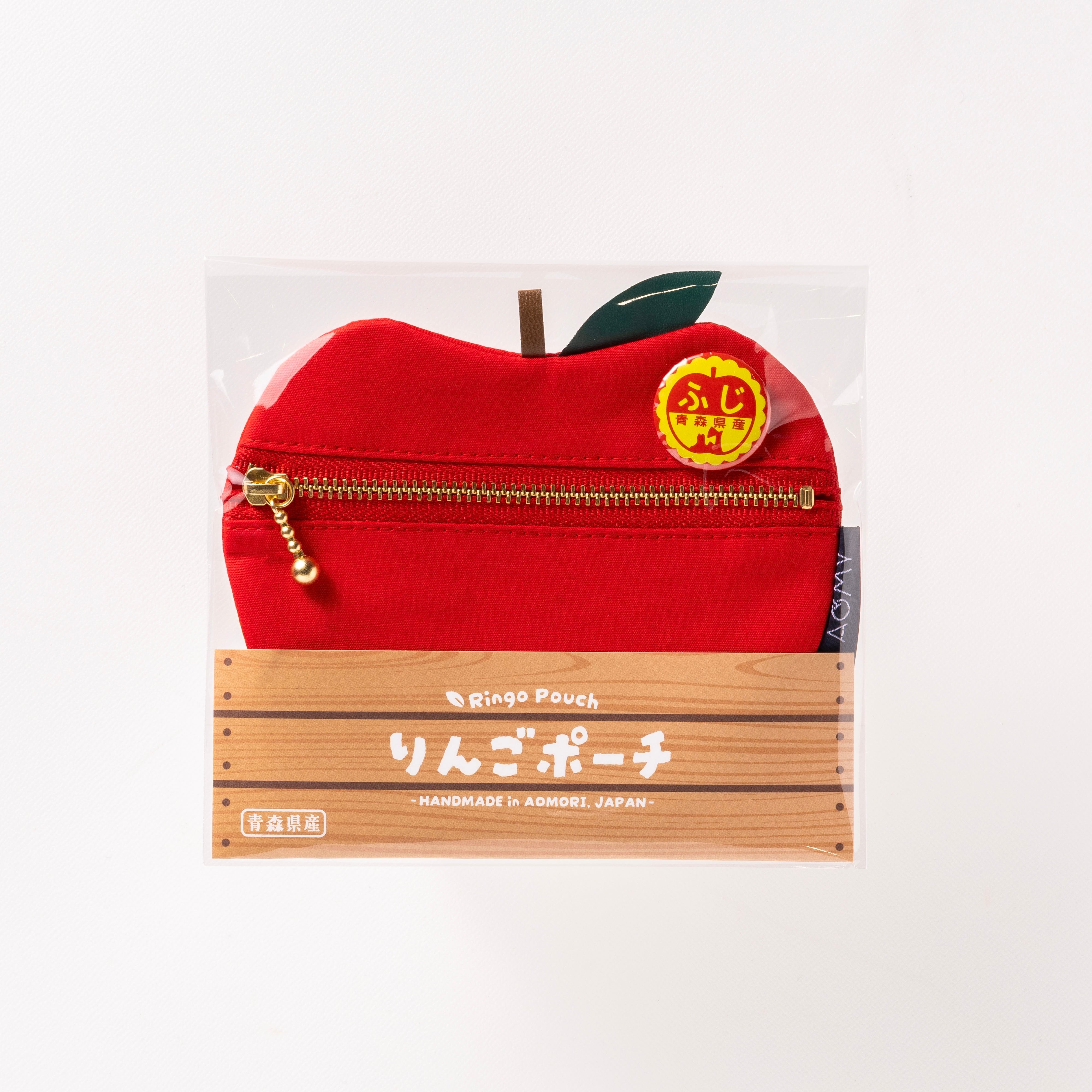 りんごポーチ（りんごの品種缶バッジ付き） | Indigo Planning