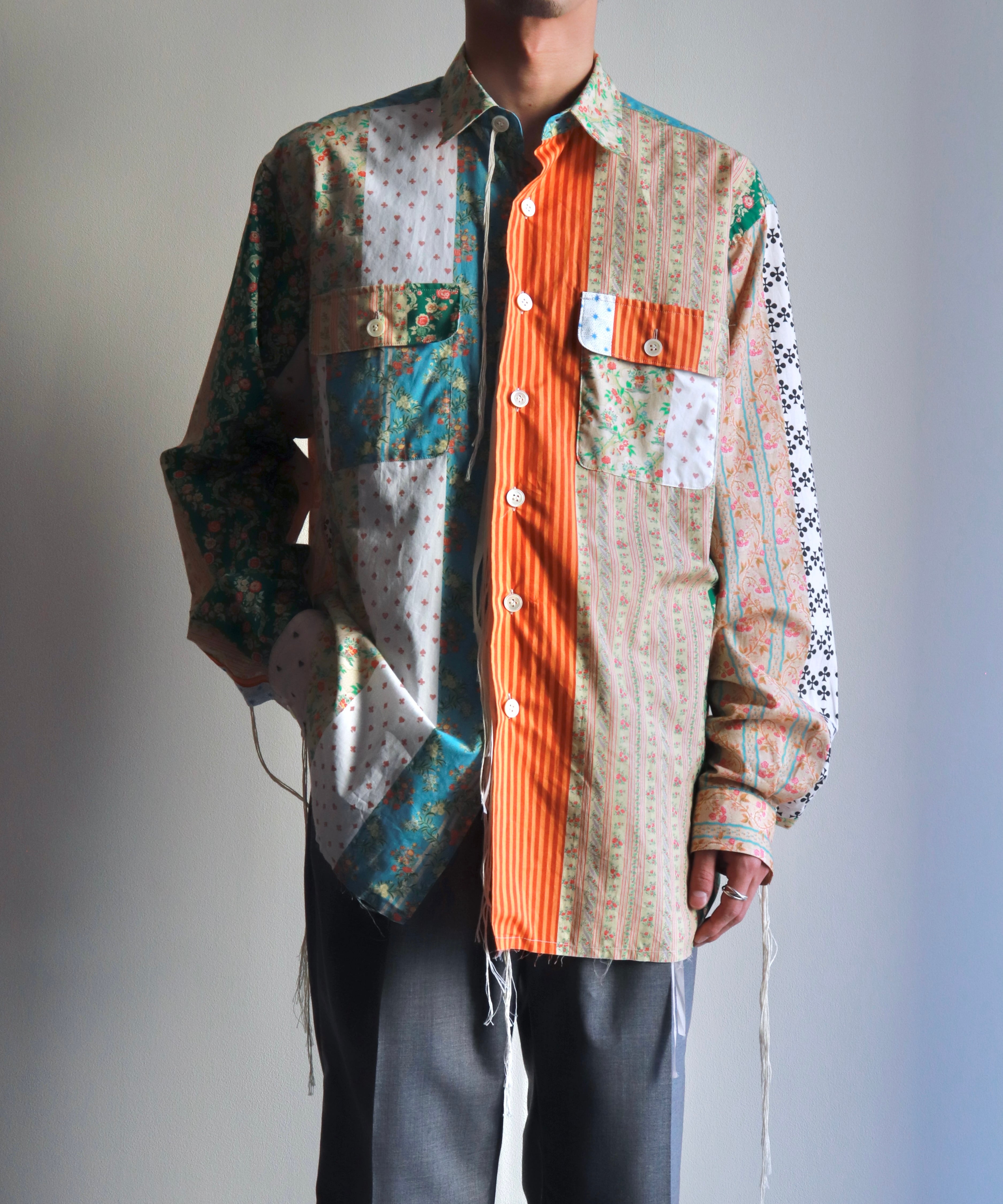 美品25SS Midorikawa ミドリカワ リボンテープ シャツ 608P▲ 美品25SS Midorikawa ミドリカワ リボンテープ シャツ 608P