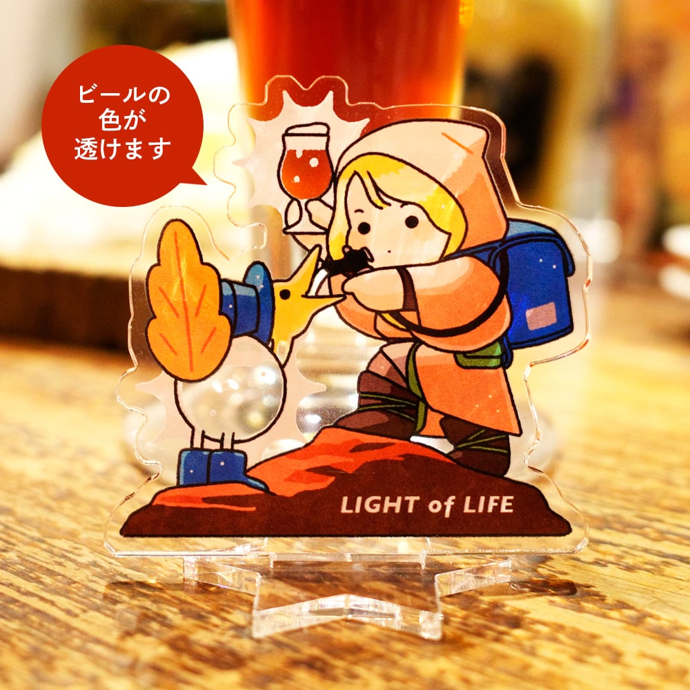 ニンカシ＆ビアバード ビールが透けるアクリルスタンド | Illustrator