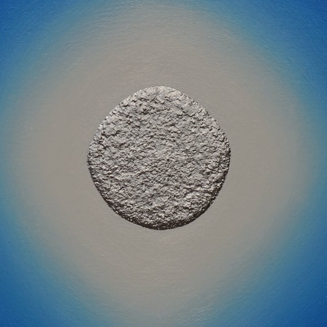 肉筆原画○【プラチナ青のひかり】○がんどうあつし絵画油絵シルバー額 