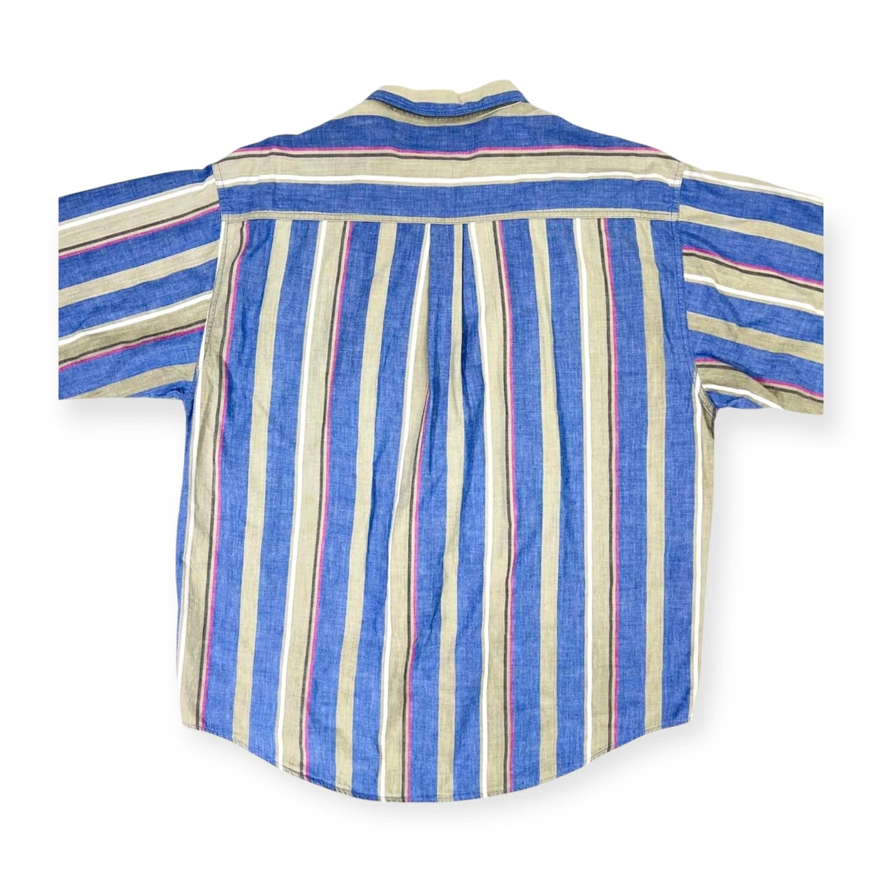 90s DOCKERS ドッカーズ Levi's マルチストライプ 半袖 シャツ L /ビンテージ/古着