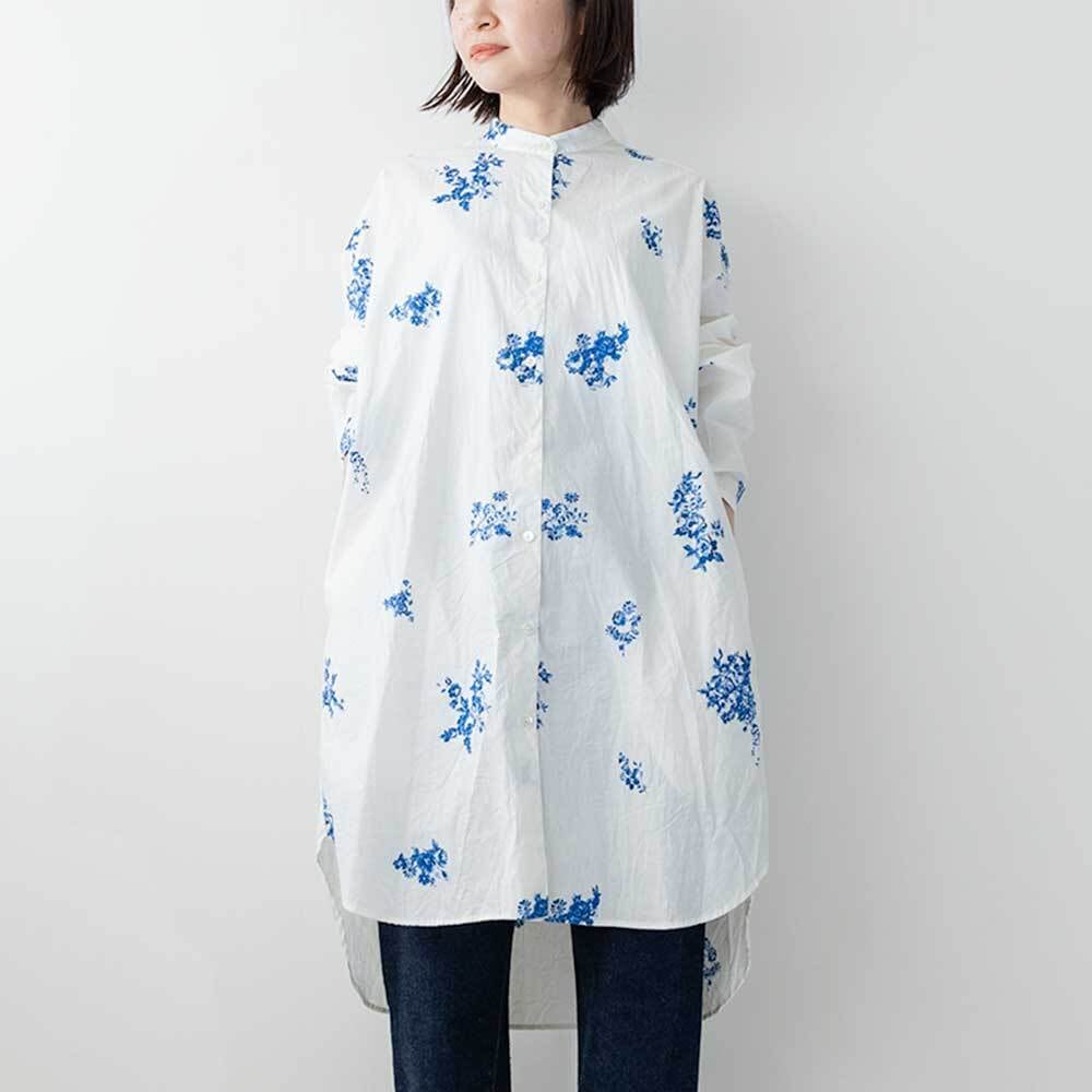Midi Umi　フラワープリントワイドシャツワンピース Midi Umi フラワープリントワイドシャツワンピース | LASQ store