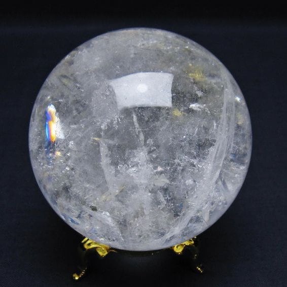 水晶 スフィア 丸玉 虹入り 68mm 水晶玉 球体 玉 浄化用水晶 crystal quartz インテリア すいしょう 一点物 151-7857