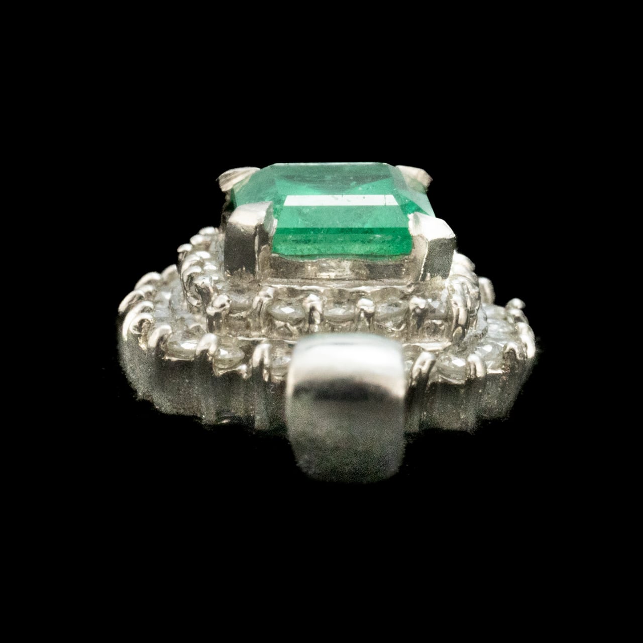 昭和レトロ Pt900 エメラルド 0.83 ダイヤモンド ペンダントトップ