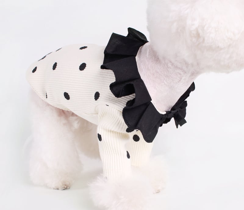 ドットフリルニット S ~ XL 2color / 犬服 ドッグウェア 小型犬 中型犬 犬の服 わんちゃん ペット