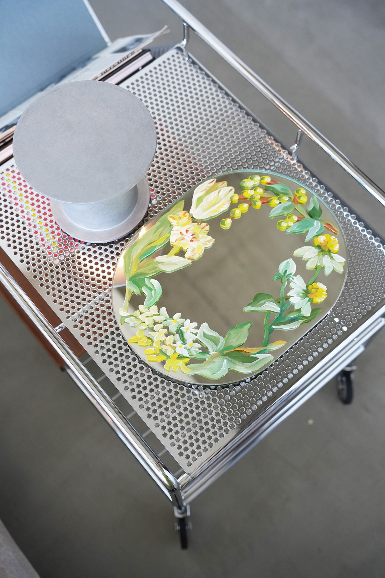 hand paint Miller S size yellow garden