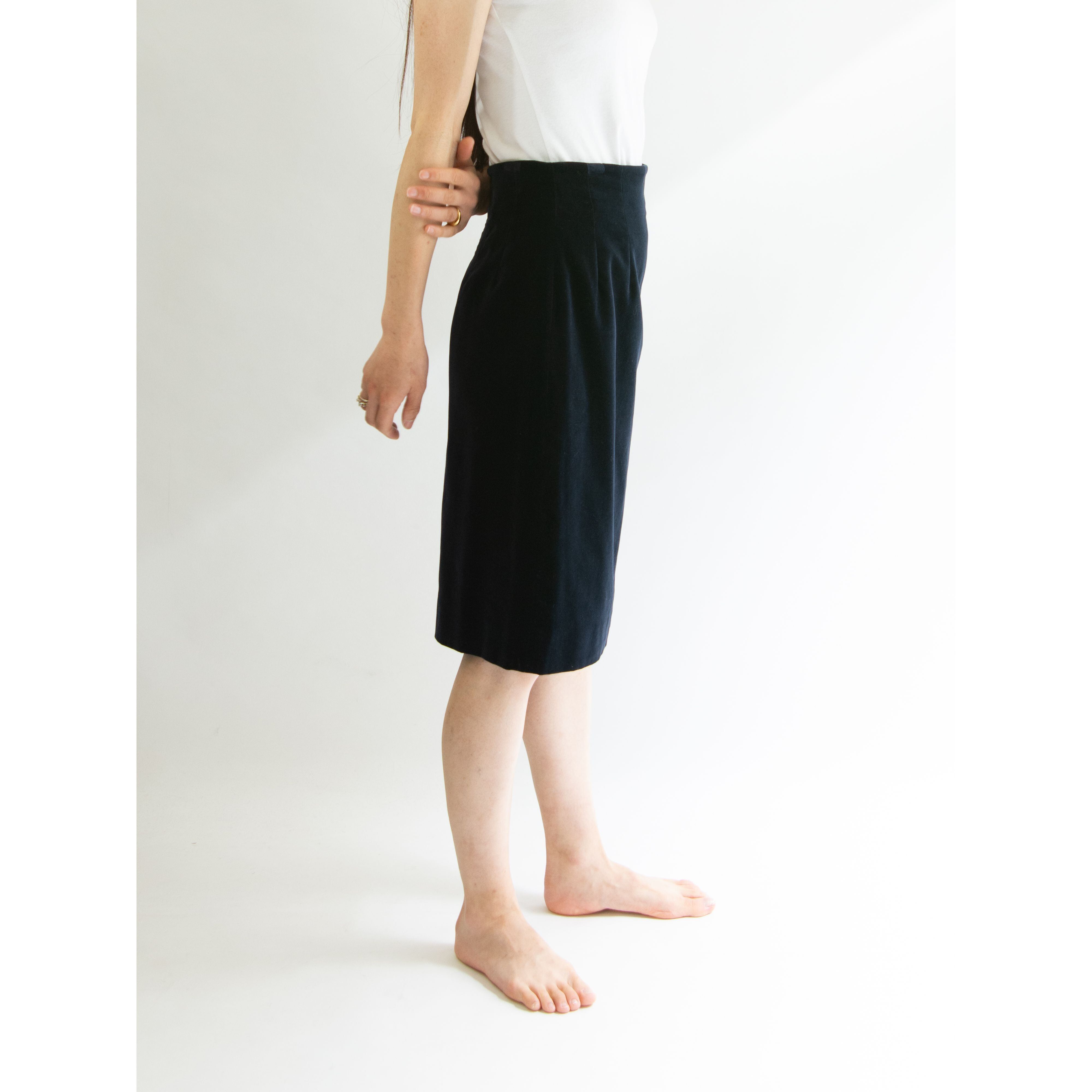 【CELINE】Made in France 80's cotton velvet skirt（セリーヌ フランス製コットンベルベットスカート）2a