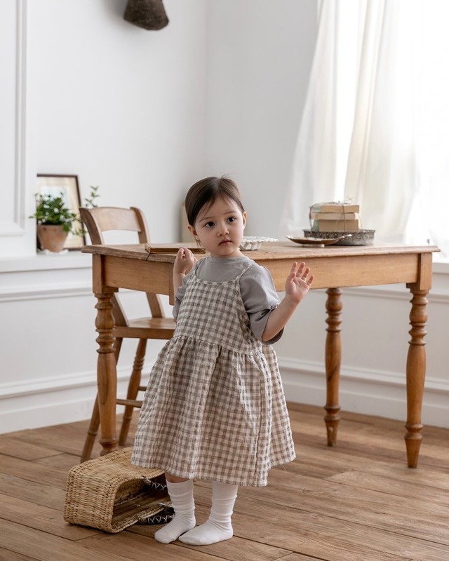 《予約》送料無料 【oatmeal】Molly Check Dress