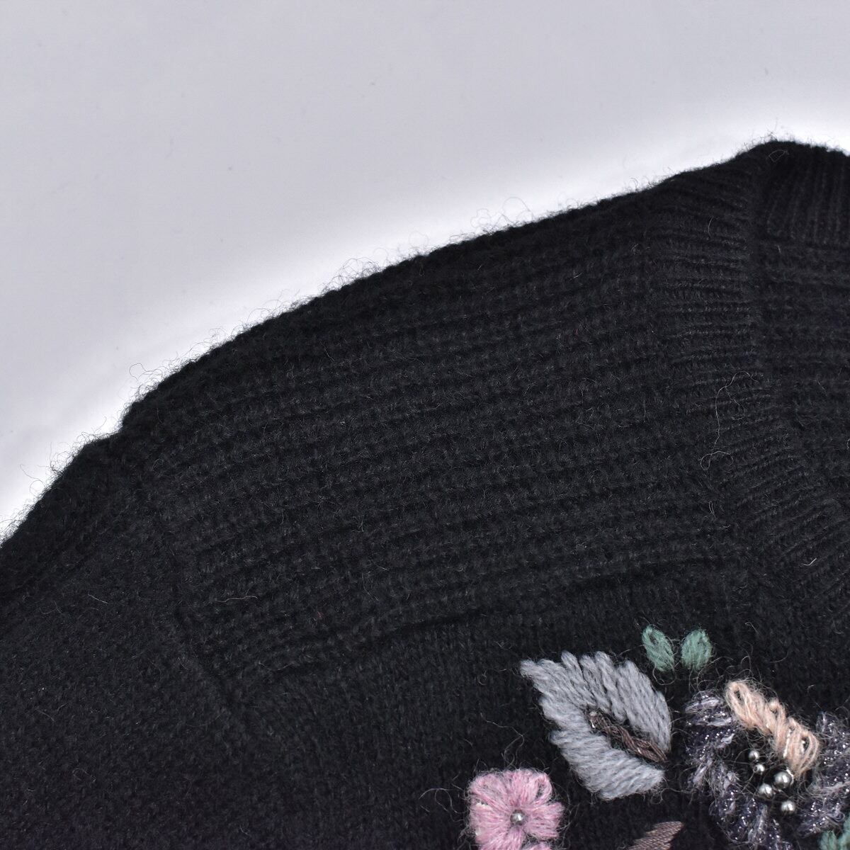 80~90s La Reine ビジュー&フラワー刺繍 デザイン ウール 80~90s La Reine ビジュー&フラワー刺繍 デザイン ウール