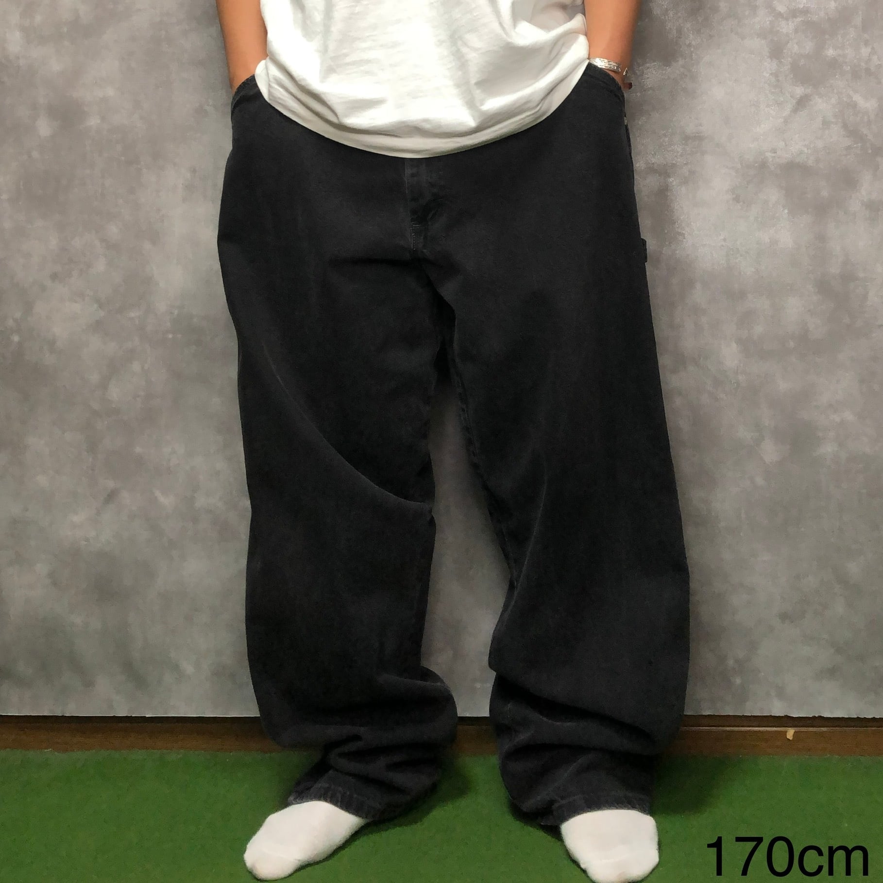 W38×L32】wrangler ブラックデニムパンツ ブランドタグ | 古着屋OLDGREEN
