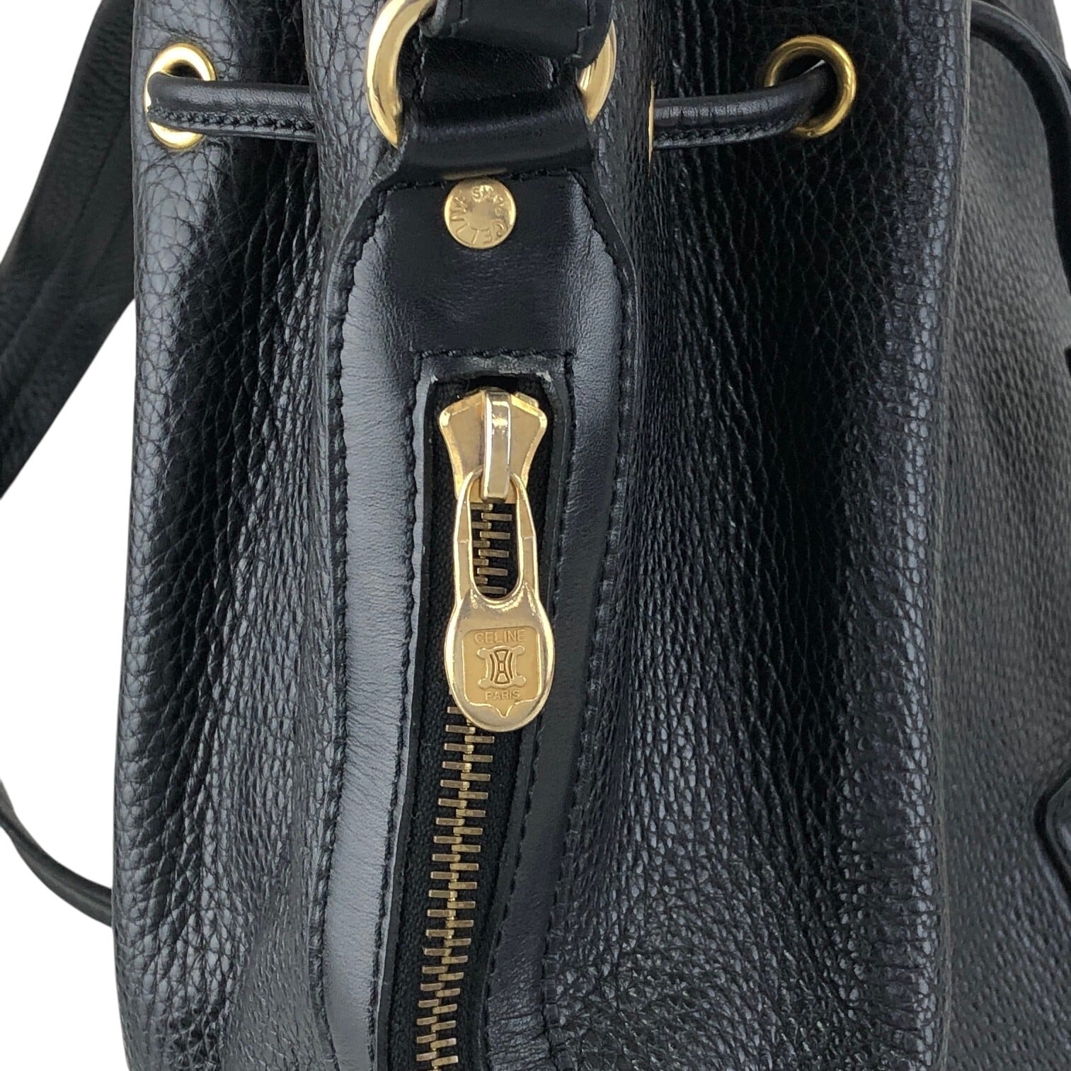 CELINE セリーヌ ショルダーバッグ ブラック ブラゾン型押し レザー