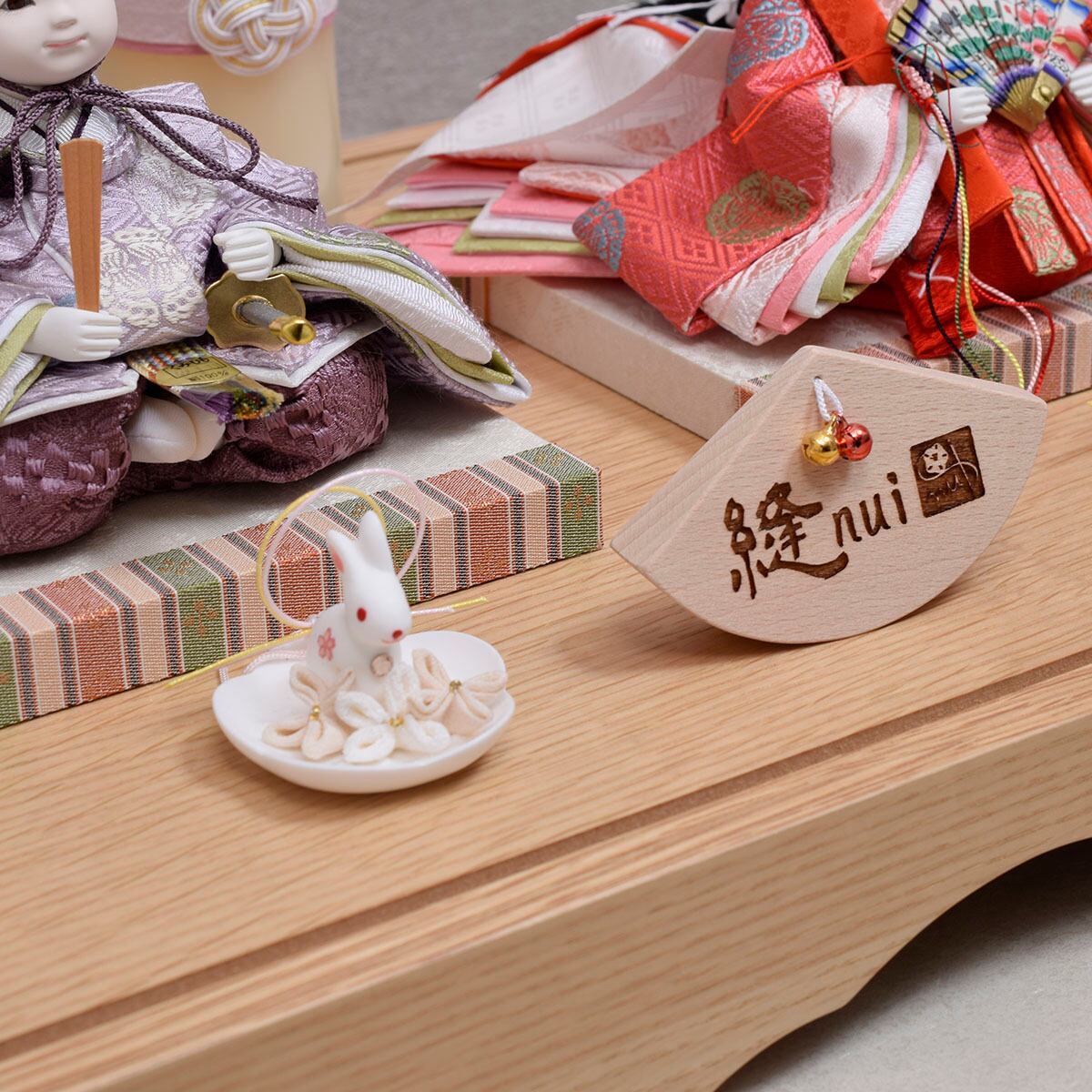 雛人形 親王飾り【向い蝶】縫 nui｜アクリルケース入り｜モダン