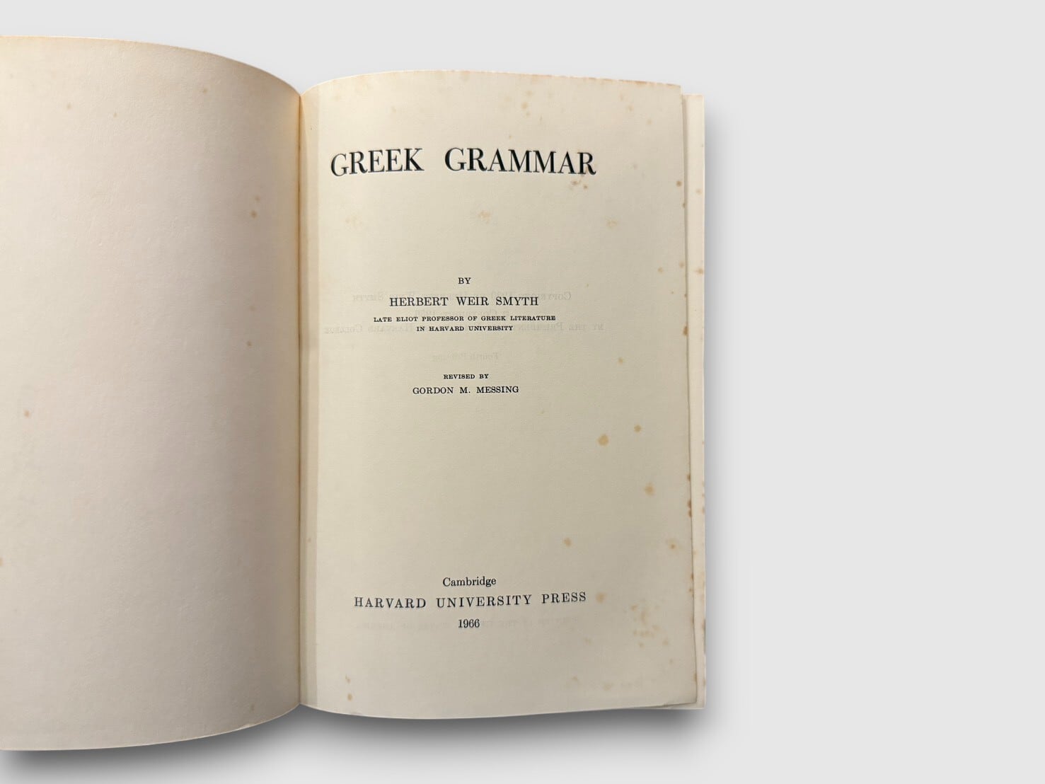 SG193】【FOURTH PRINTING】Greek Grammar(1966) /Herbert Weir Smyth