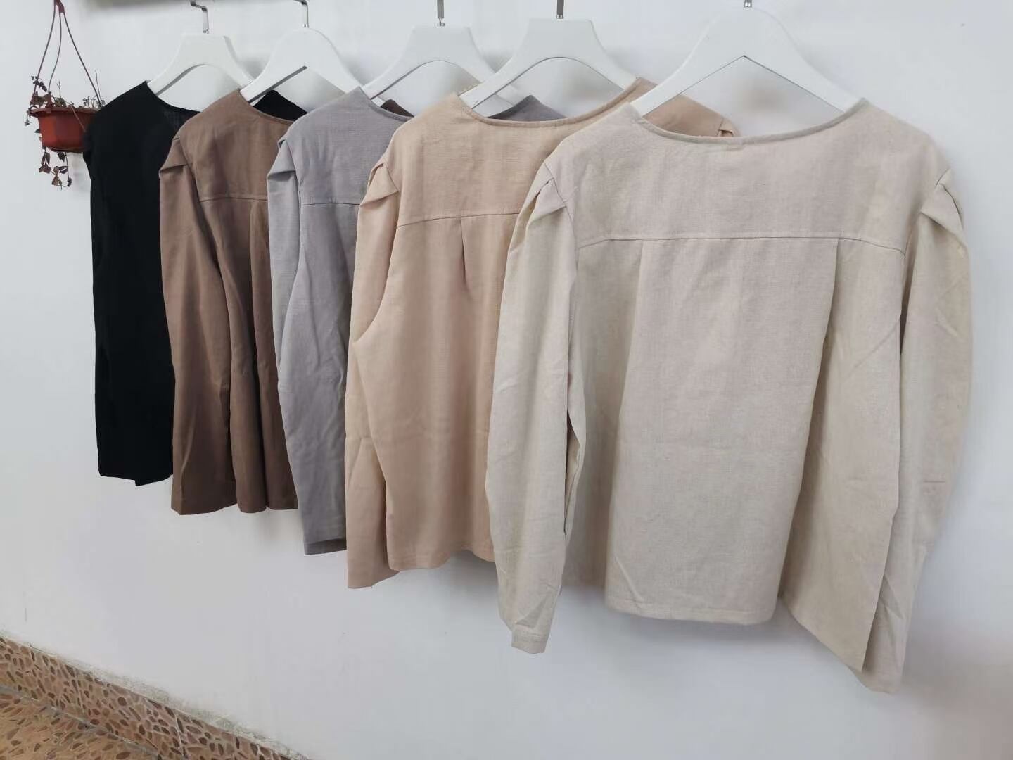 リネンブレンド パフスリーブシャツジャケット  ASF-212010-1047