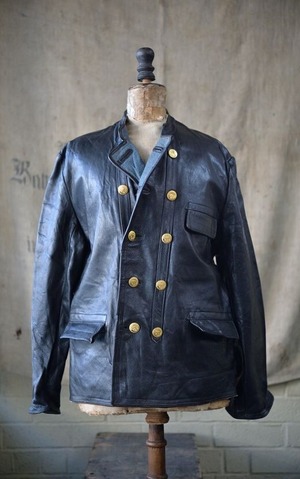 Vintage Swedish Work leather jacket "MASENS"　"Swedish Postal Service"
