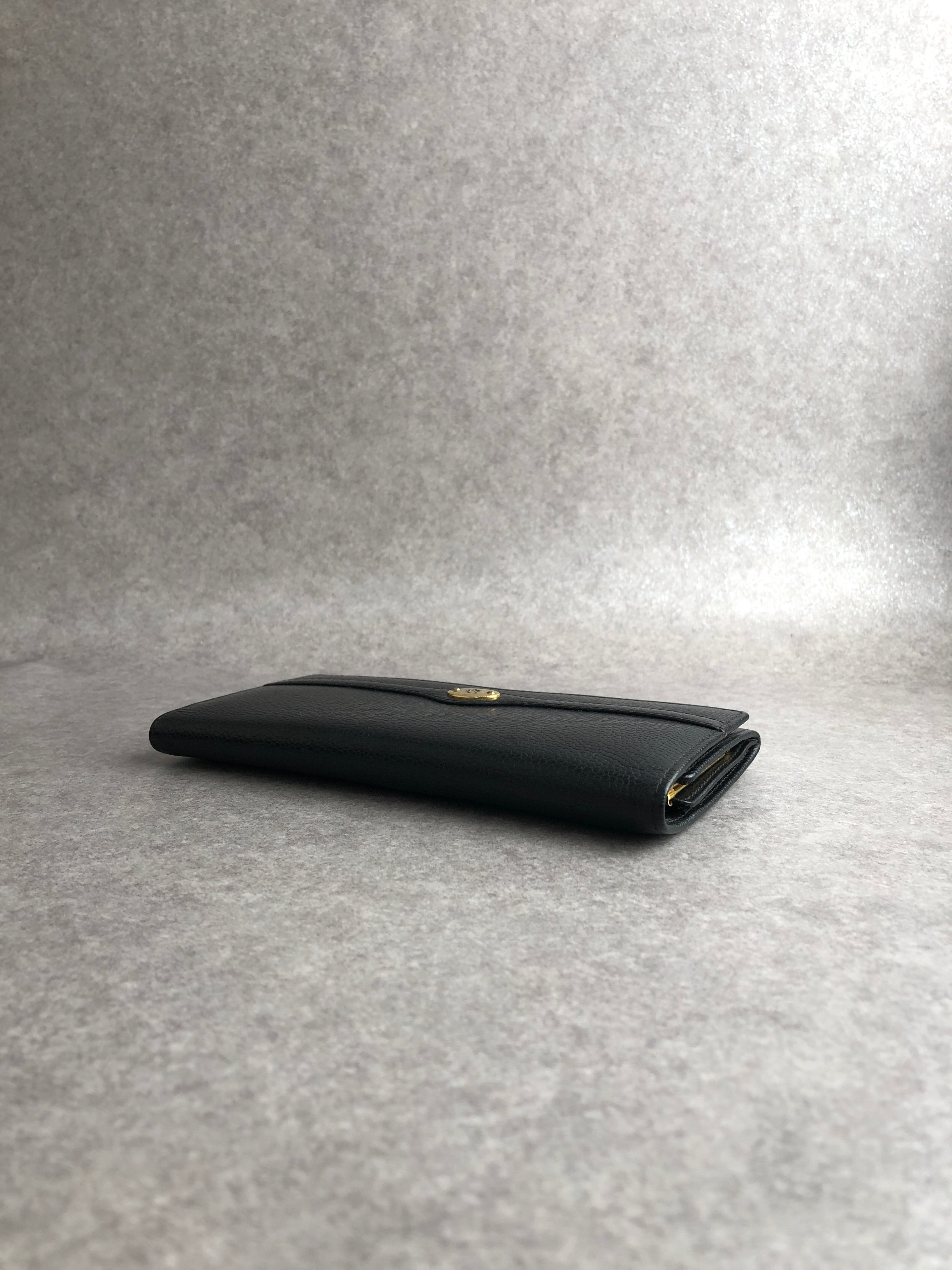 Christian Dior クリスチャン ディオール 財布 ブラック ロゴ レザー
