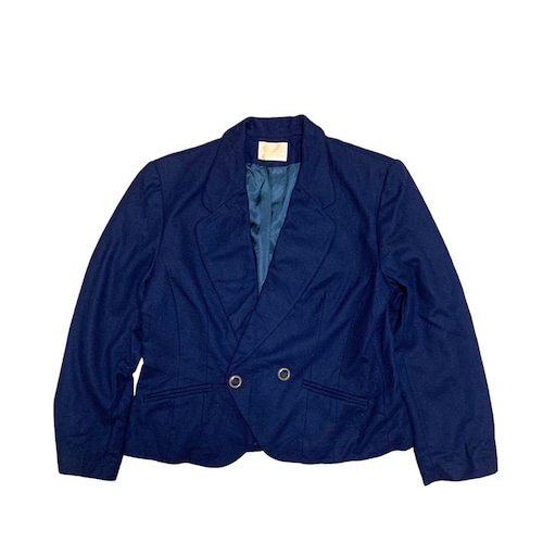 "80s PENDLETON" made in USA short length Navy wool tailored jacket