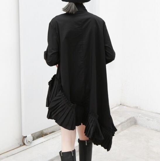 シャツワンピース ミニワンピース 長袖 ミニ ショートワンピース