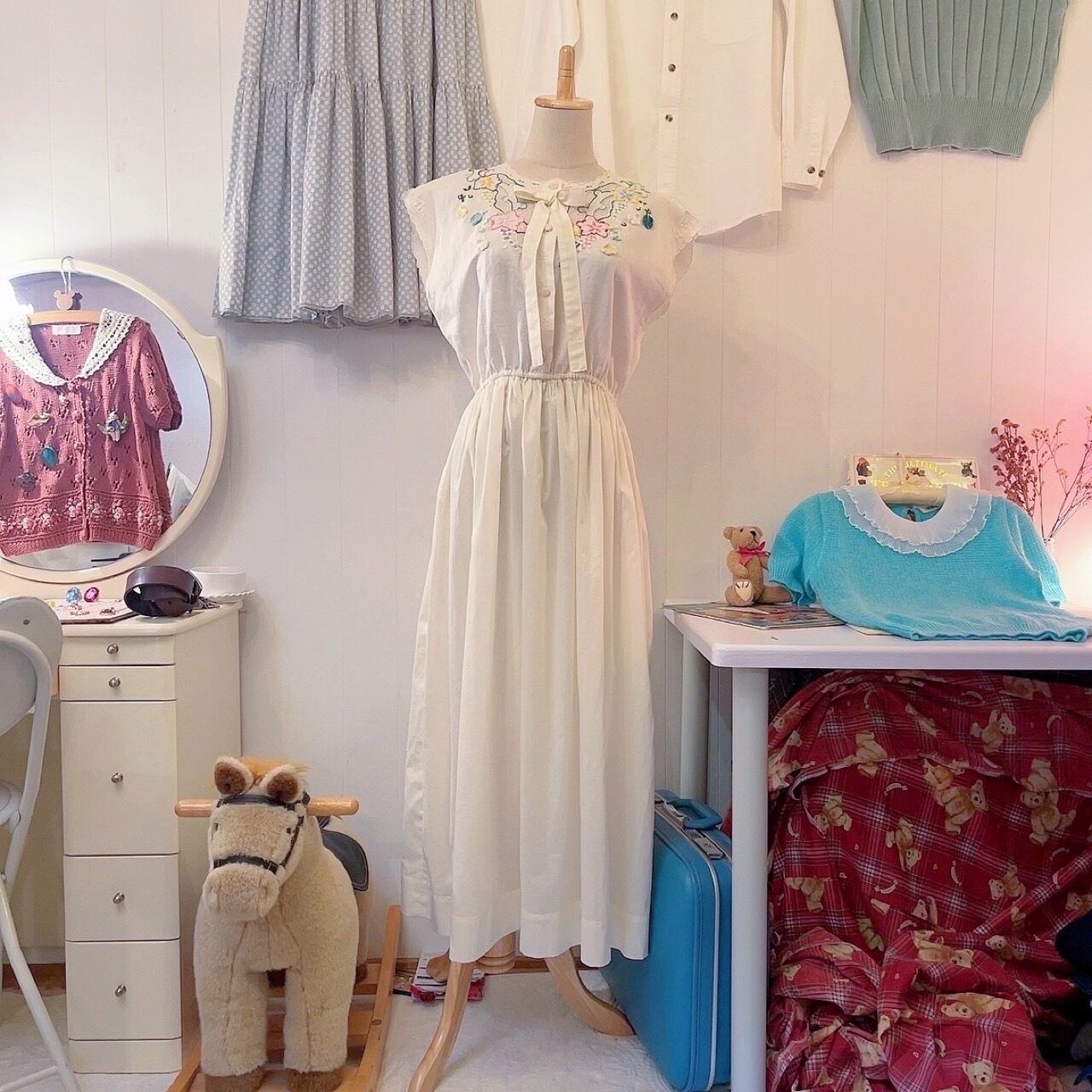 remake / flower embroidery one-piece