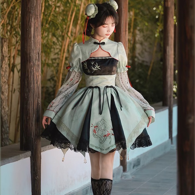 ロリータ チャイナ 中華ロリータ 華ロリ 中華ロリータ チャイナ風 チャイナ風 ジャンパースカート