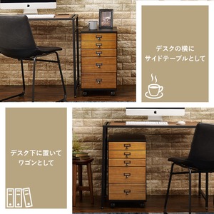 【組立式】キャスター付き書類チェスト 5段 B4サイズ収納可能 アンティーク 木目調 インテリア 3色展開 幅33cm