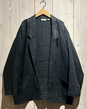 【a.k.a.C.a.k.a vintage】Black Color Vintage Linen Haori Jacket