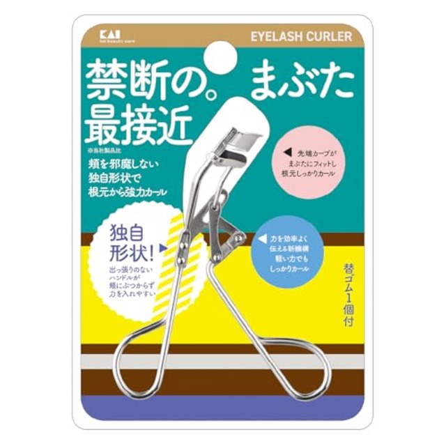 貝印 KAI アイラッシュカーラー 軽い力で ビューラー まつ毛 頬に当たらない KQ3142