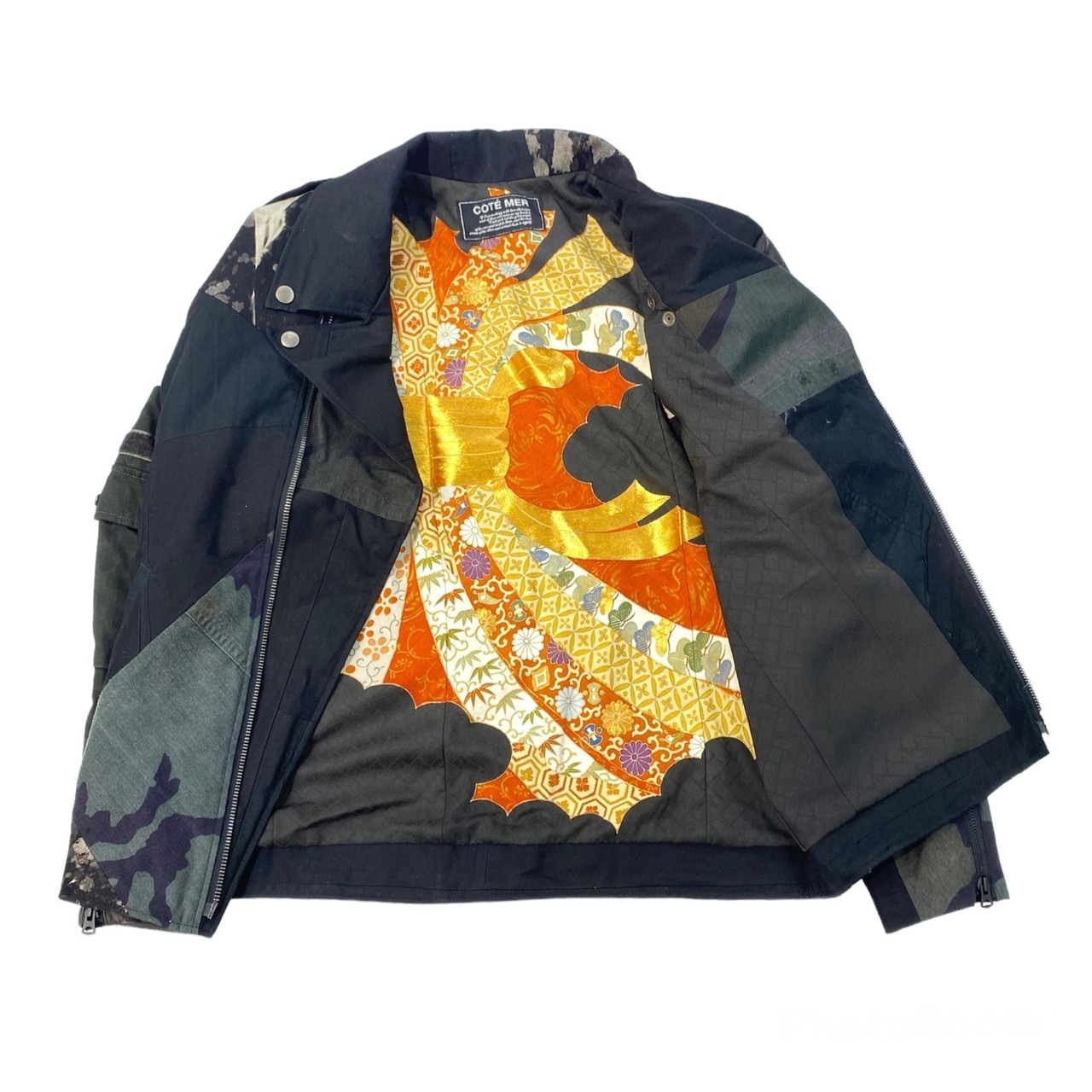 【rd11】再構築 レザー×ミリタリーライダースジャケット  LEATHER ×military MIX RIDERS JACKET