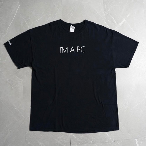 GILDAN Print T-Shirt XL size "I’M A PC" Windows ギルダン XLサイズ プリントTシャツ 黒 GILDAN Print T-Shirt XL size "I’M A PC" Windows ギルダン XLサイズ プリントTシャツ 黒