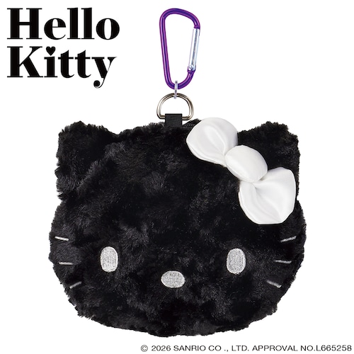 ハローキティ（ブラック） アクセサリーポーチ  ゴルフ ボールケース 用品 黒キティ　おしゃれ かわいい  ぬいぐるみ キャラクター 公式グッズ  サンリオ ライセンス商品　KTBP003