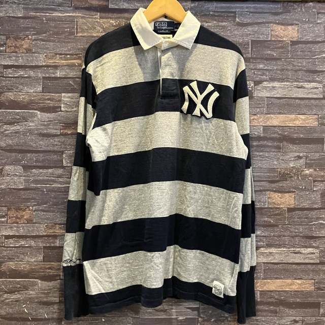 RALPH LAUREN×N.Y YANKEES BORDER RUGBY SHIRT