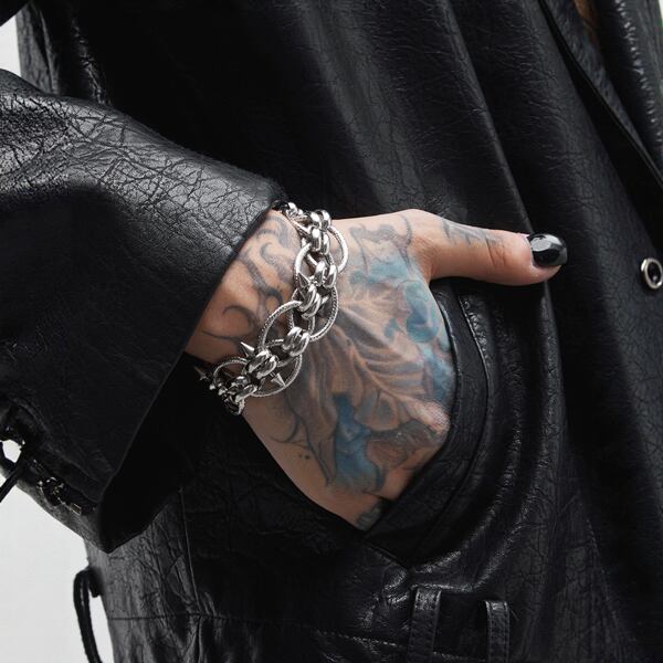 リベットソーンパンクブレスレット(ruf_02621)