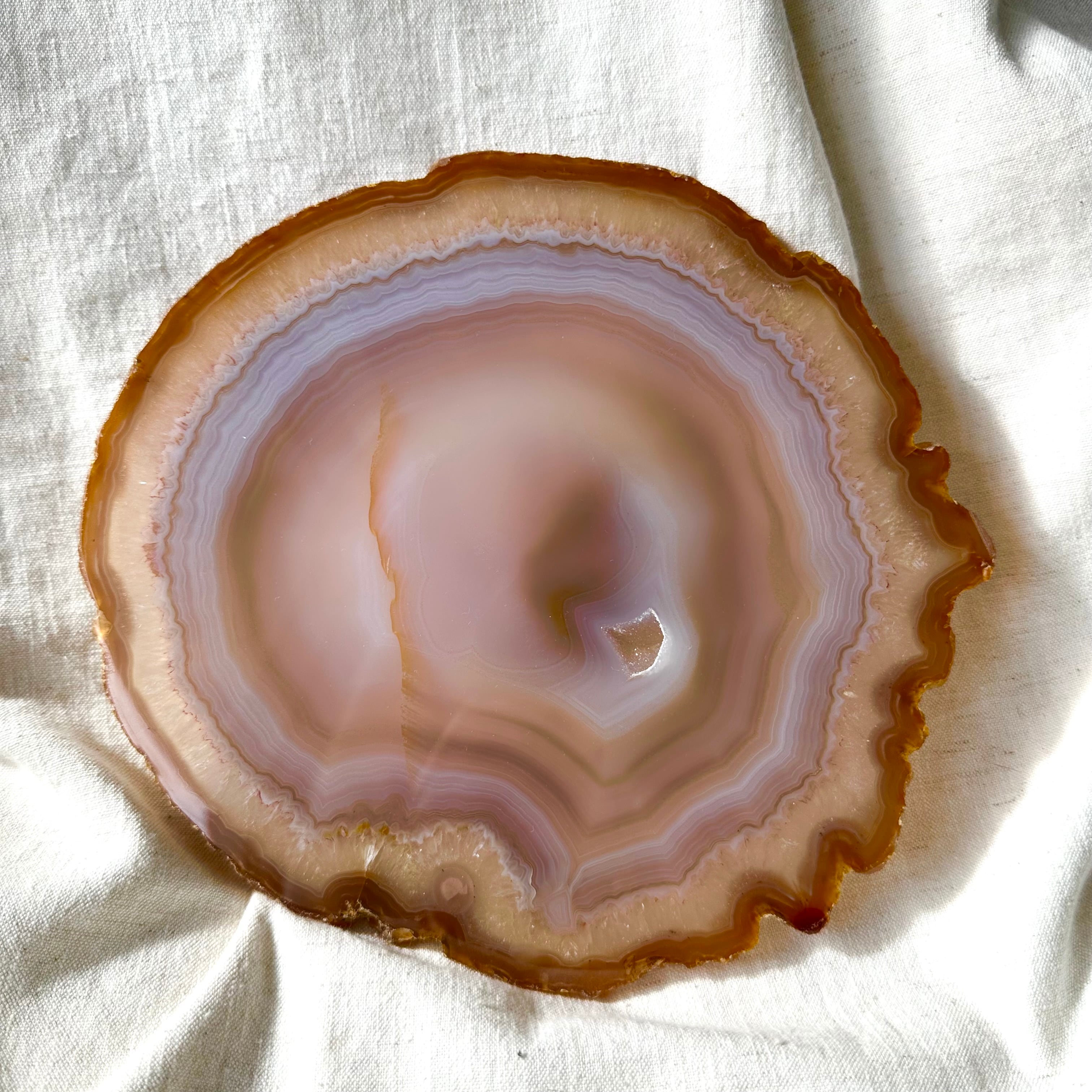 瑪瑙】ナチュラル アゲート スライス ブラジル産 ― 内側を整える天然の