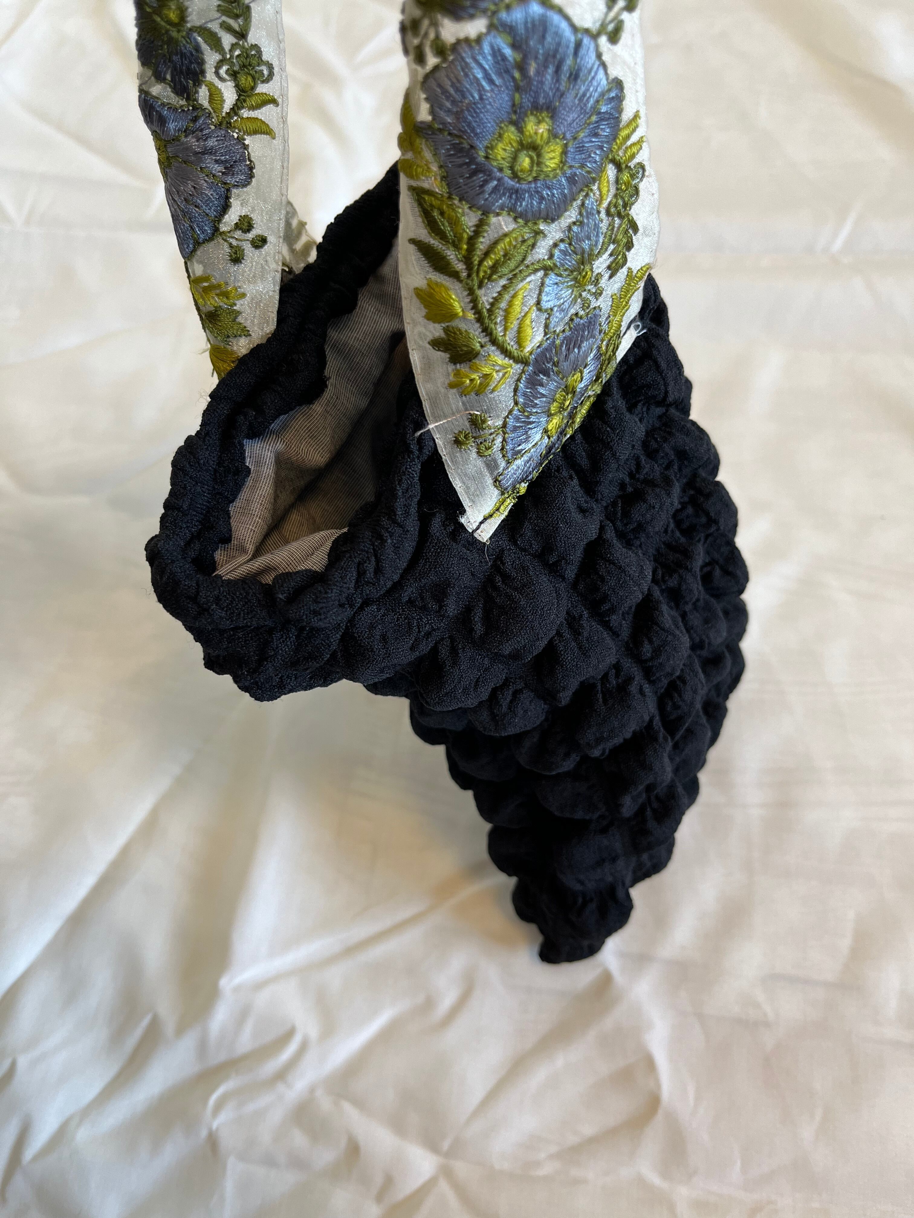 新作 インド刺繍&ワンハンドルバック ポコポコ生地