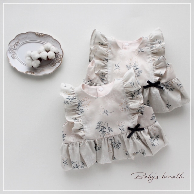 ロンパース 女の子 グレージュ