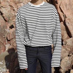 ルーズボーダーロングTシャツ　MT0080056