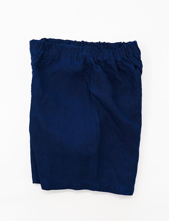aulico : LINEN SHORT PANTS / NAVY | aulico