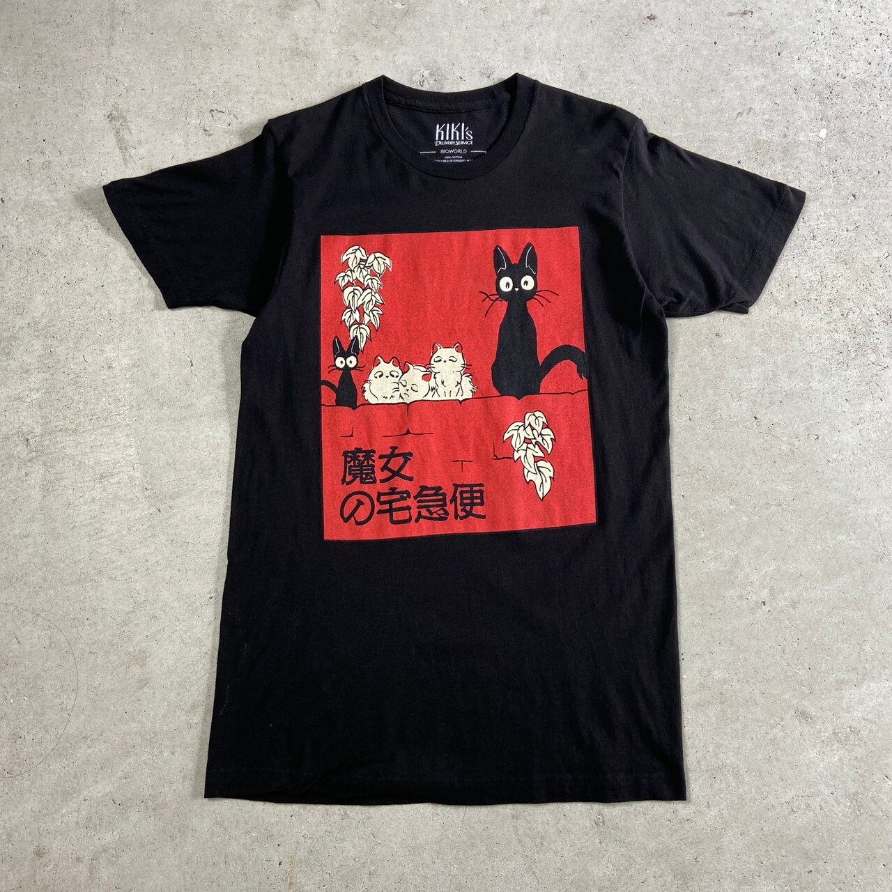 魔女の宅急便 ジジ キャラクタープリントTシャツ メンズM 古着 KIKI
