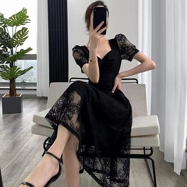 ワンピース レディース ロング ロング丈 ドレス ロングドレス ドレッシー セクシー レース 刺繡 透け感 半袖 きれいめ 上品 エレガント パーティー 演奏会 二次会 お呼ばれ 20代 30代 40代 春 夏 ロングシーズン 黒 ブラック M L XL 2XL 3XL 大きいサイズ 普段使い 日常 デイリー 着回し モテ お洒落 おしゃれ オシャレ ハイセンス トレンドアイテム 大人 コーデ コーディネート 韓国ファッション オルチャン 送料無料