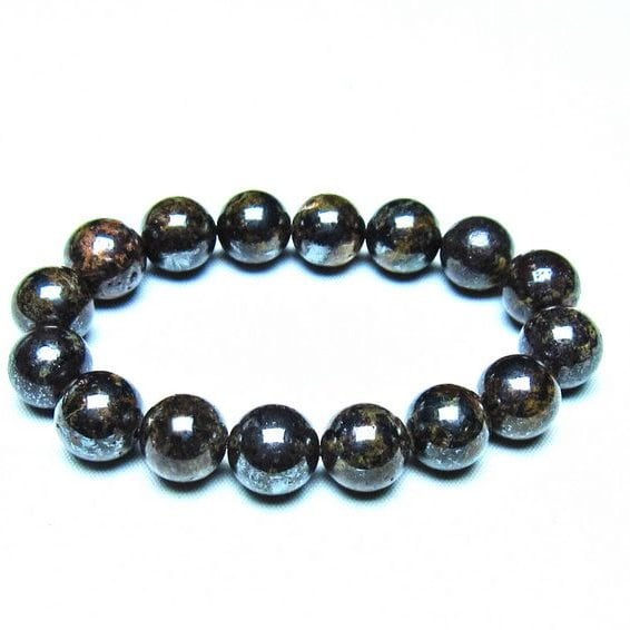 サハラNWA869隕石（コンドライト） ブレスレット 12mm 一点物 メール便可 [M便 1/10] 199-744