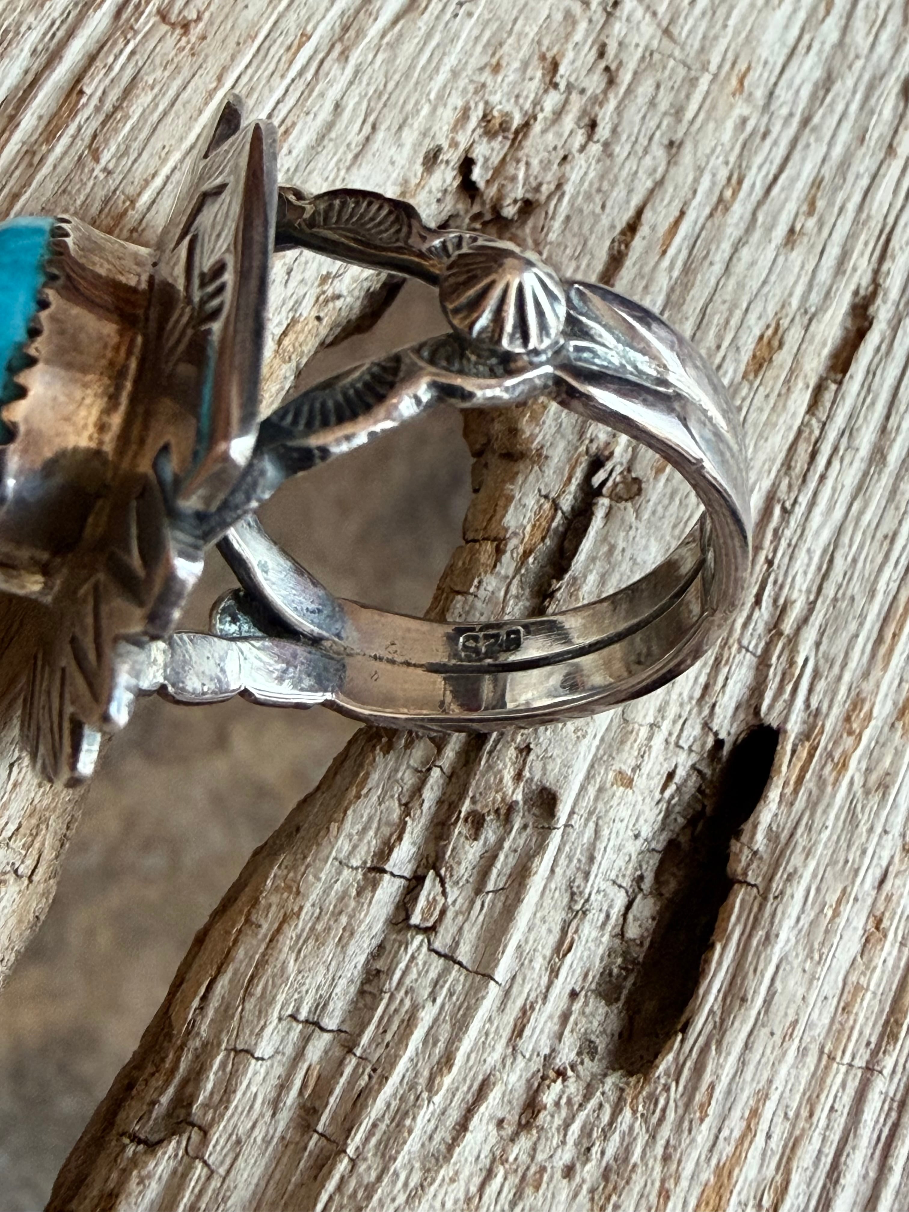 INDIAN JEWELRY サンダーバード＆ターコイズ シルバーリング 925 7/13 INDIAN JEWELRY サンダーバード＆ターコイズ シルバーリング 925