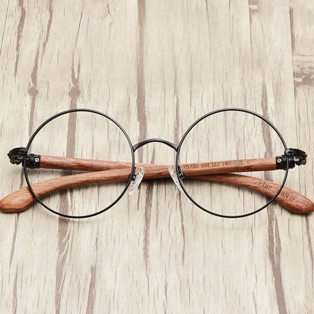 Wood Temple × Metal Frame Glasses -round- / ウッド テンプル × メタル フレーム メガネ -ラウンド-