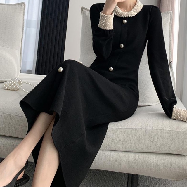 Pearl A-line knit dress LA250167