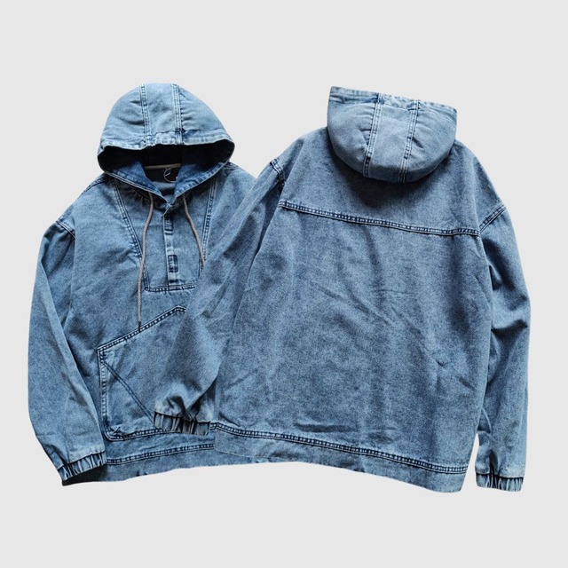 フード付きデニムプルオーバージャケット H2706