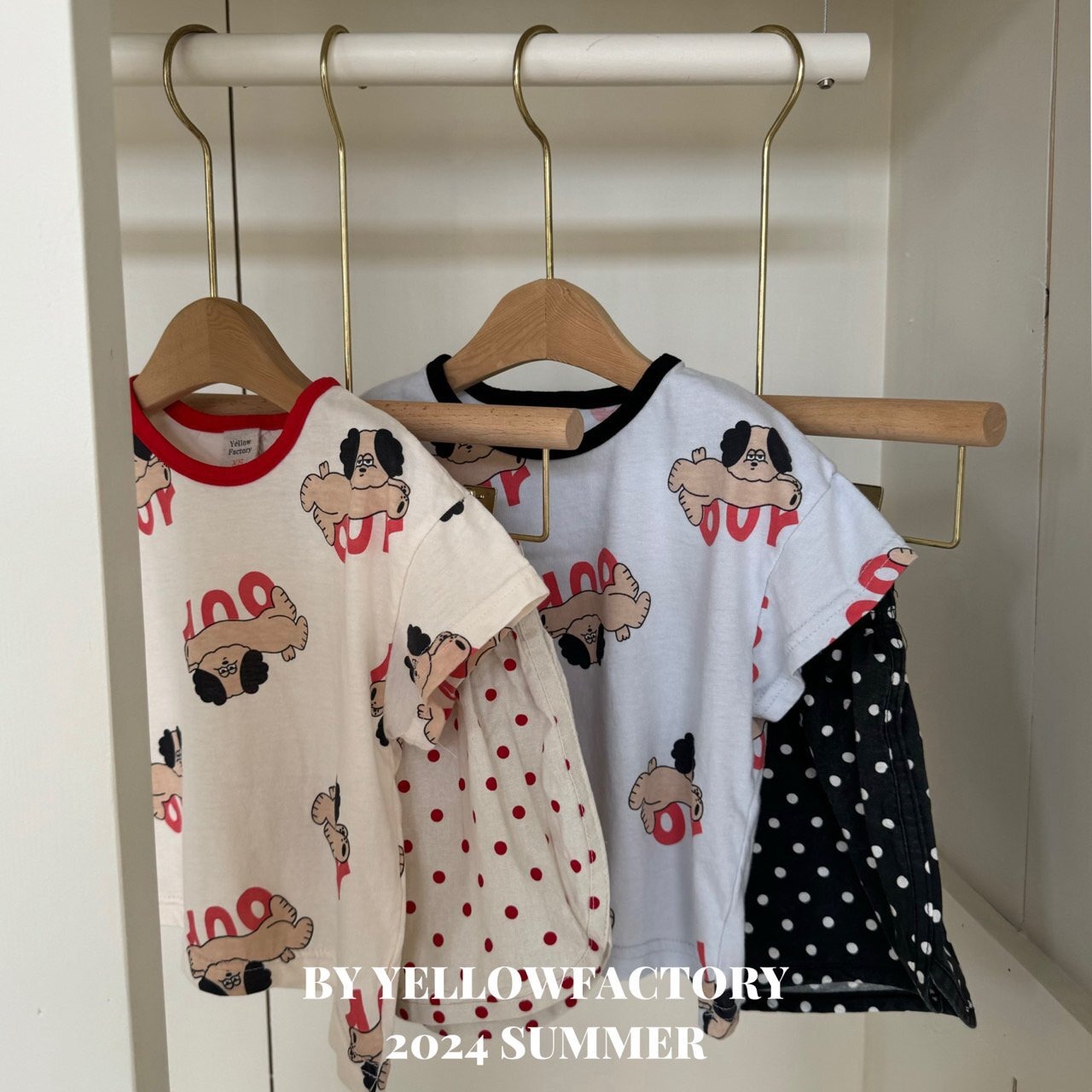 【yellow factory】ドッグドットセットアップ ブラック 80〜120cm 240803 - 9